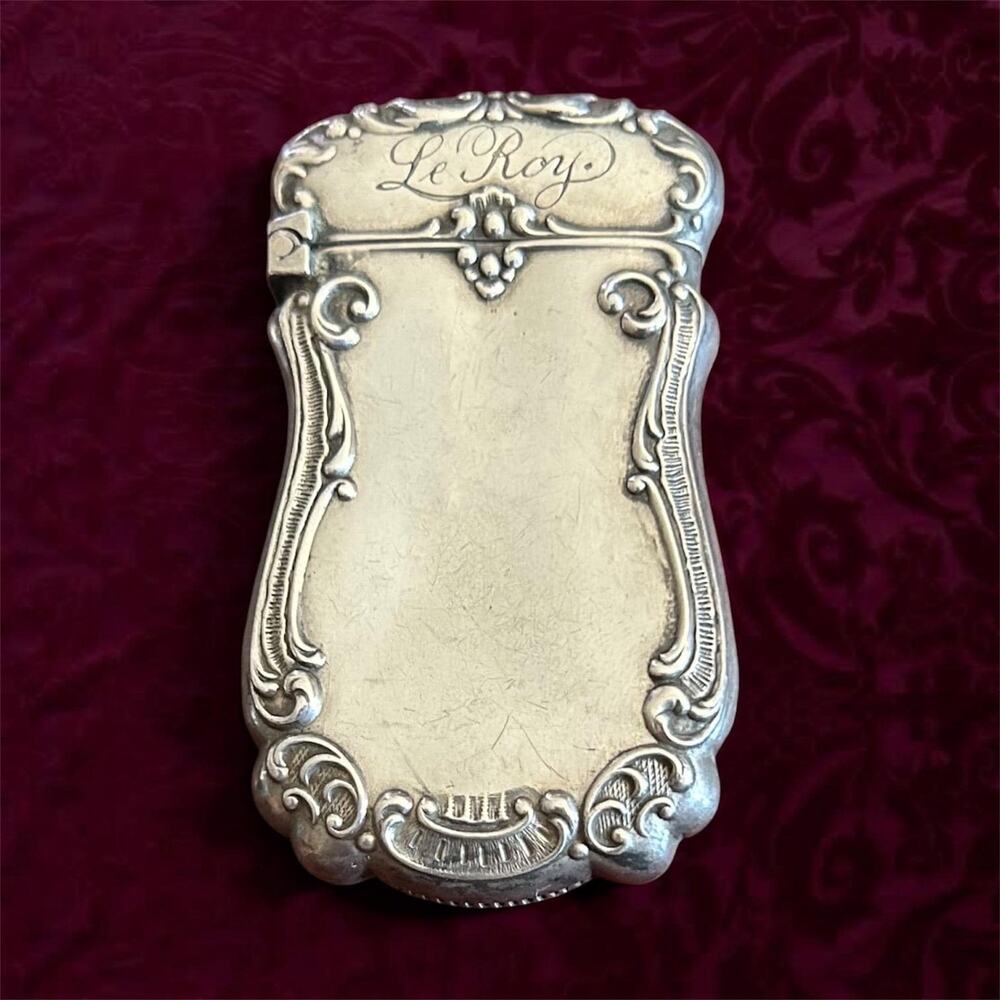 Antique Sterling Silver Vesta Case W.S. & Co. Ornate Repoussé Match Safe
